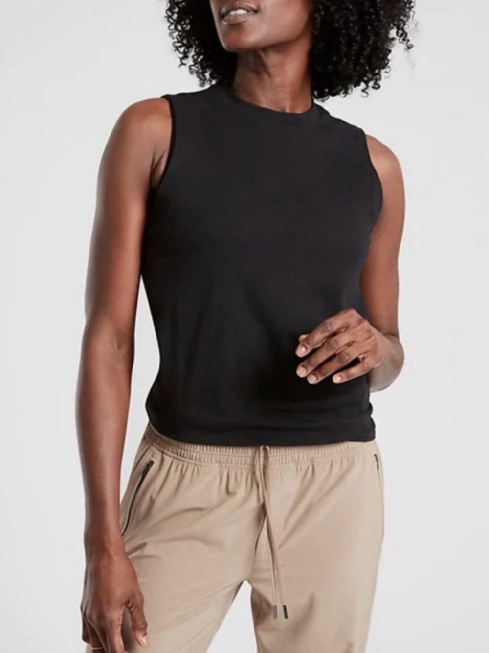 Athleta Black Cotton Tank Top